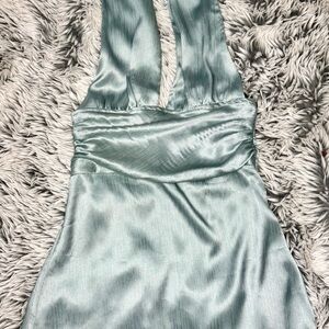 Cider Sky Blue Satin Gown